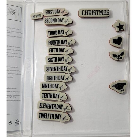 Stampin' Up Rubber Mount Stamp Sets 12 Days of Christmas & Watercolor Winter Too - Picture 5 of 12